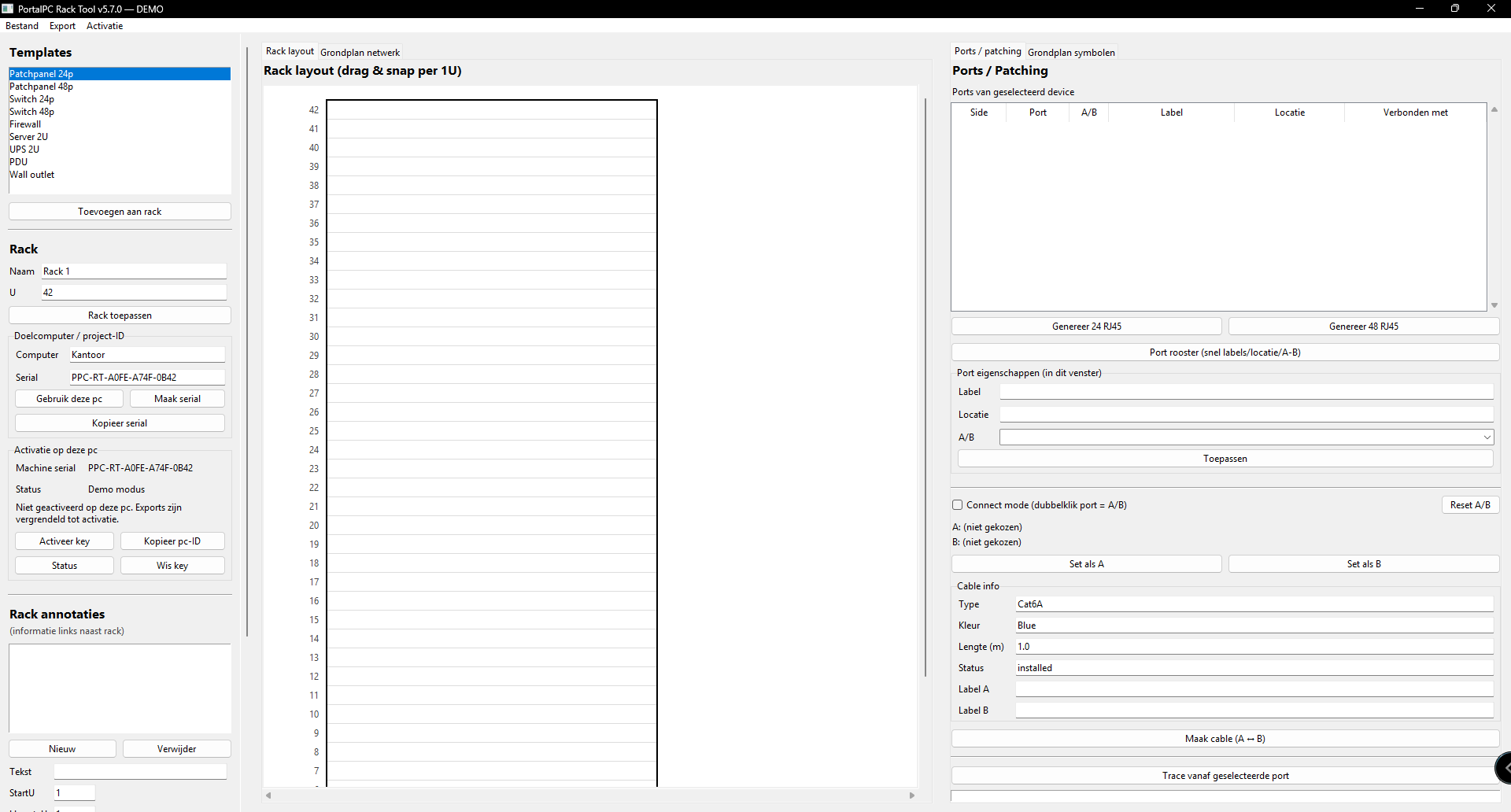 Rack Tool - rack layout en patching